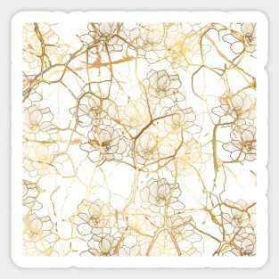 Lotus. Japanese Kintsugi Pattern Sticker